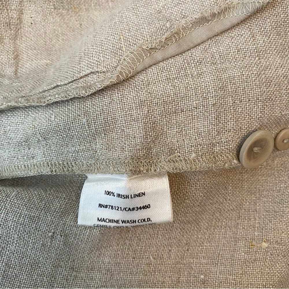 Eileen Fisher Petite Beige Irish Linen Blazer - Picture 10 of 10